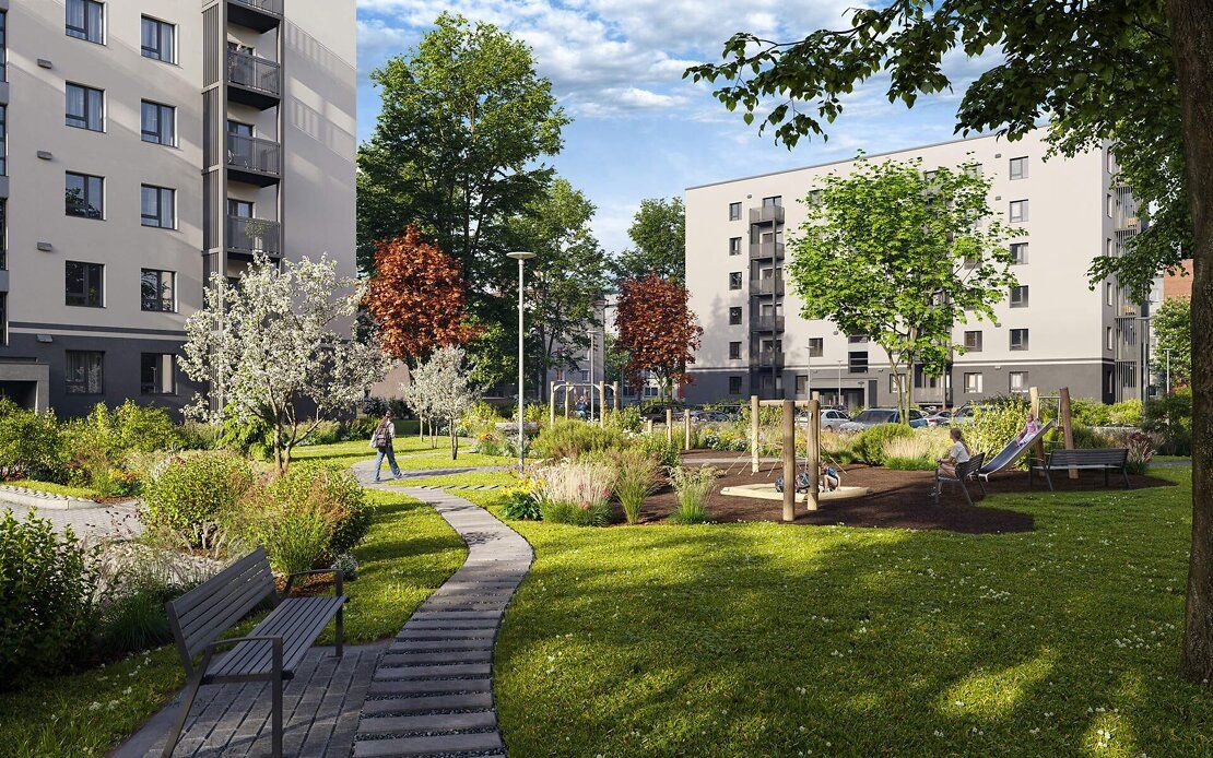 Šampētera kvartāls — jauns projekts Pleskodāle-Šampēteris, Rīga (1. attēls)